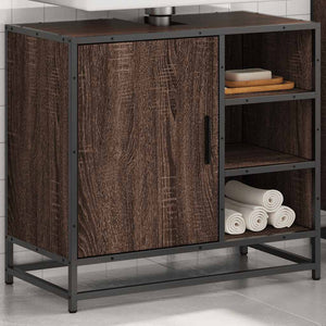 Waschbeckenunterschrank Braun Eichen-Optik 65 cm