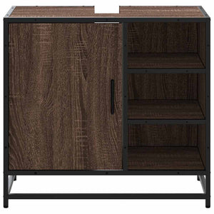 Waschbeckenunterschrank Braun Eichen-Optik 65 cm