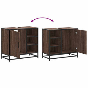 Waschbeckenunterschrank Braun Eichen-Optik 65 cm