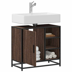 Waschbeckenunterschrank Braun Eichen-Optik 65 cm