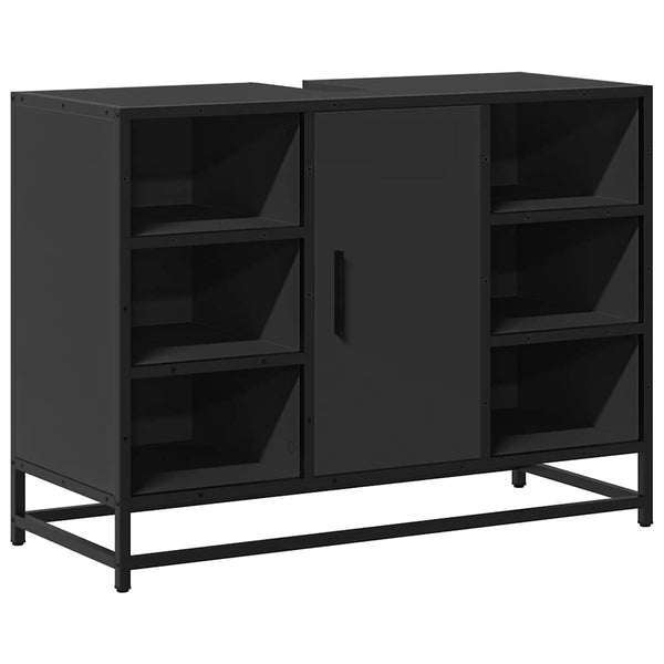 Schwarzer Waschbeckenunterschrank 80 cm
