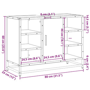 Schwarzer Waschbeckenunterschrank 80 cm