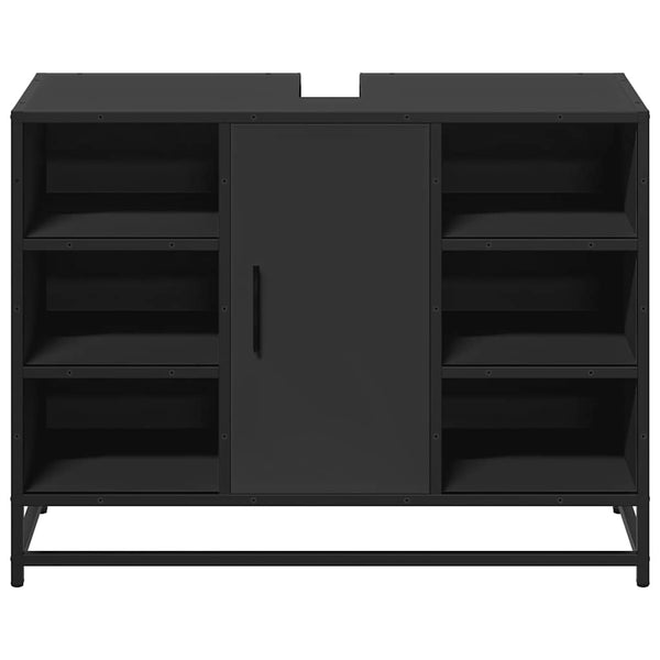 Schwarzer Waschbeckenunterschrank 80 cm