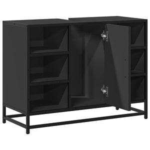 Schwarzer Waschbeckenunterschrank 80 cm