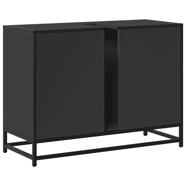 Schwarzer Waschbeckenunterschrank 80 cm