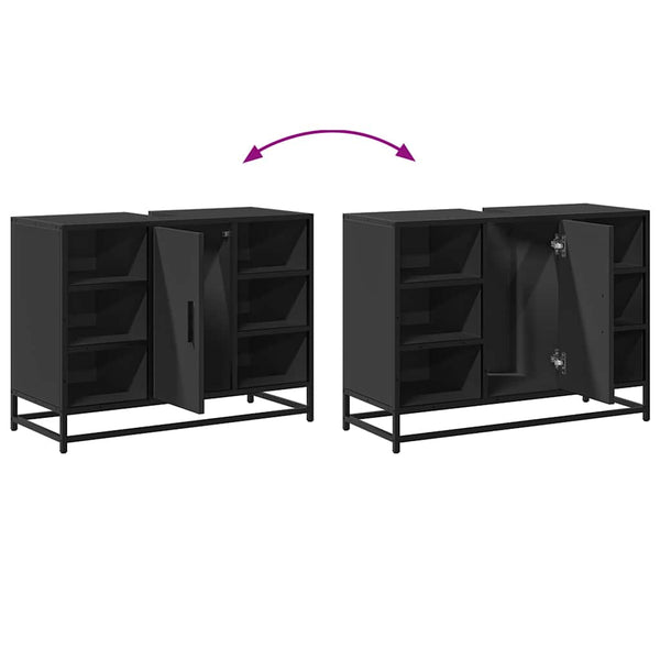 Schwarzer Waschbeckenunterschrank 80 cm