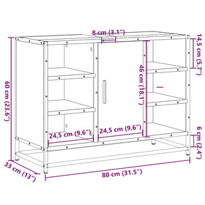 Waschbeckenunterschrank Räuchereiche 80x60 cm