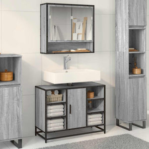 Waschbeckenunterschrank Grau Sonoma 80 cm