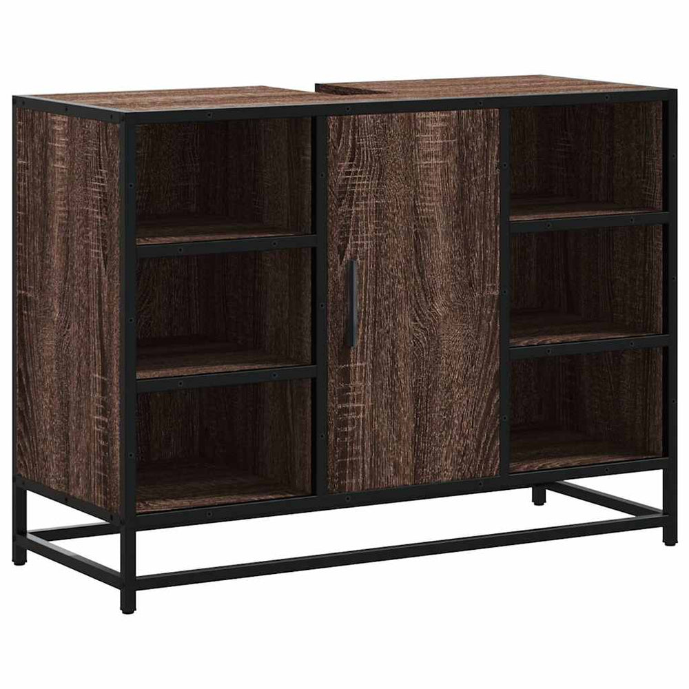 Meuble sous lavabo vidaXL aspect chêne marron 80x33x60 cm
