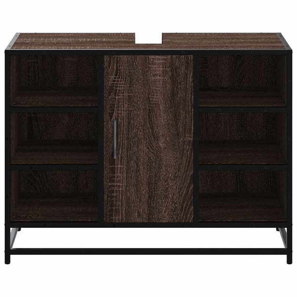 Waschbeckenunterschrank Braun Eichen-Optik 80 cm