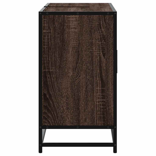 Waschbeckenunterschrank Braun Eichen-Optik 80 cm