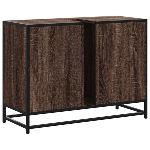 Waschbeckenunterschrank Braun Eichen-Optik 80 cm