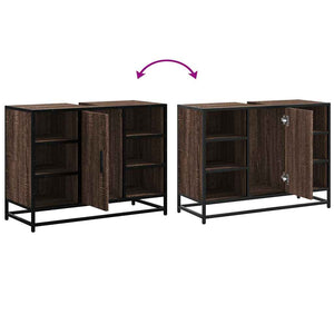 Waschbeckenunterschrank Braun Eichen-Optik 80 cm