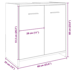 Waschbeckenunterschrank Sonoma-Eiche 60 cm