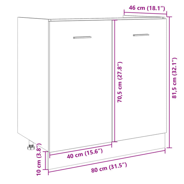 Unterschrank Lyon Sonoma-Eiche 80 cm
