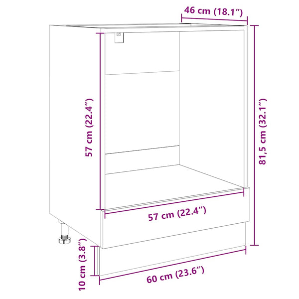 Sonoma Eiche Ofenschrank 60 cm