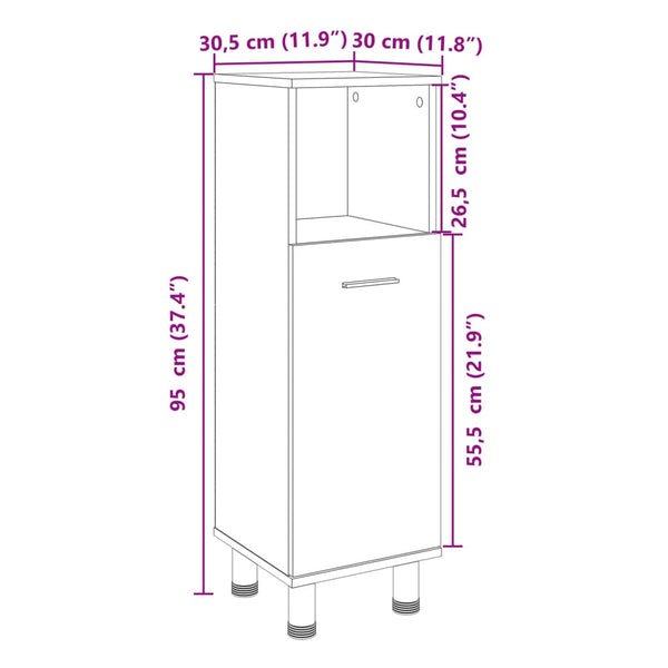 Badschrank Sonoma Eiche 30,5x30x95 cm