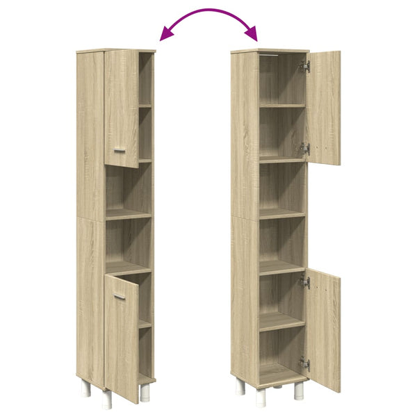 Badschrank Sonoma Eiche 30,5x30x179 cm