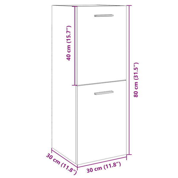 Badezimmerschrank Sonoma Eiche 30x80 cm