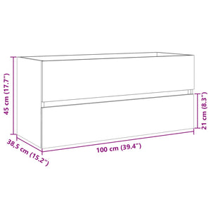 Waschbeckenschrank Sonoma Eiche 100 cm