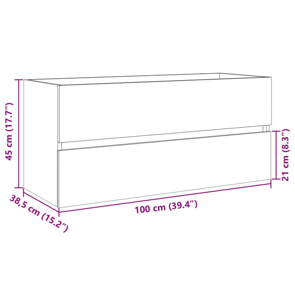 Waschbeckenschrank Sonoma Eiche 100 cm