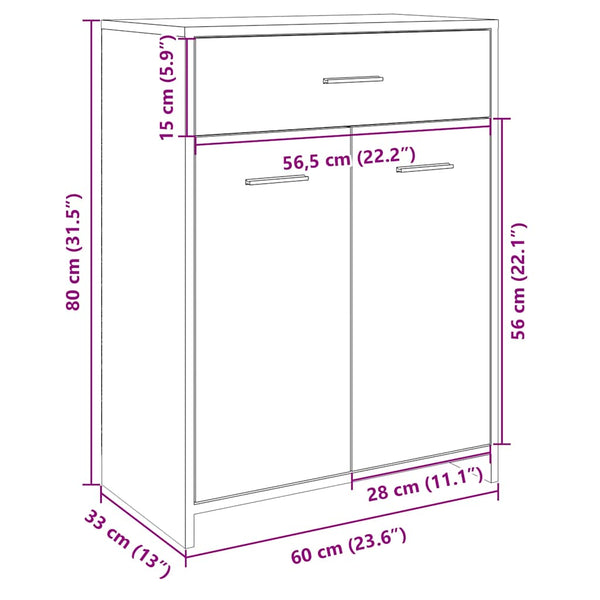 Badezimmerschrank Sonoma-Eiche 60x80 cm