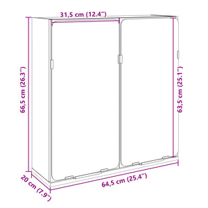 Bad Spiegelschrank Sonoma-Eiche 64,5 cm