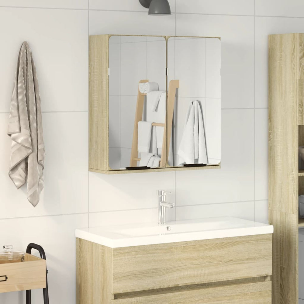 vidaXL Armoire de toilette chêne Sonoma 64,5x20x66,5 cm Aggloméré
