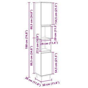 Badschrank Sonoma Eiche 30x30x190 cm