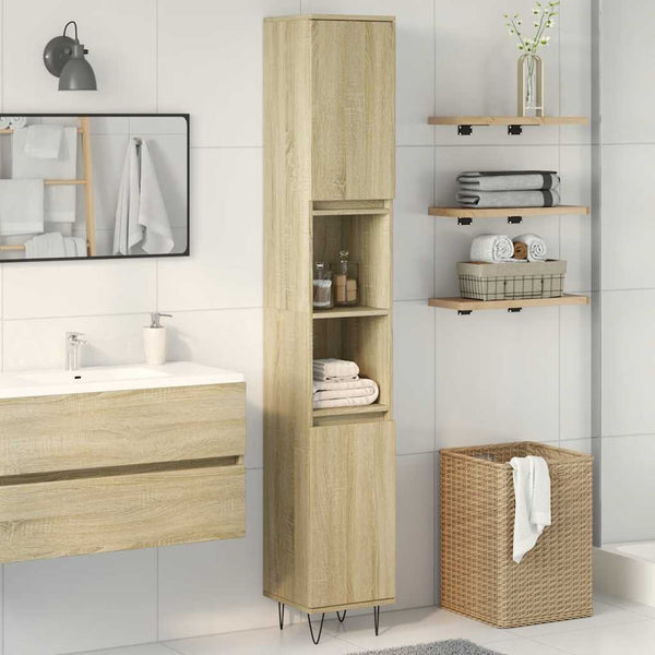 Badschrank Sonoma Eiche 30x30x190 cm