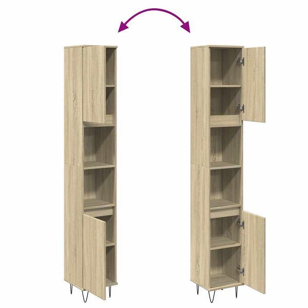 Badschrank Sonoma Eiche 30x30x190 cm