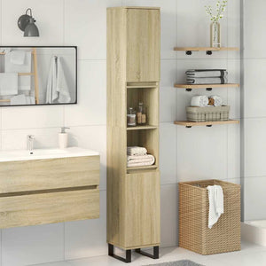 Badschrank Sonoma Eiche 30x30x190 cm