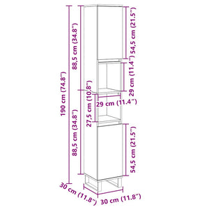 Badschrank Sonoma Eiche 30x30x190 cm