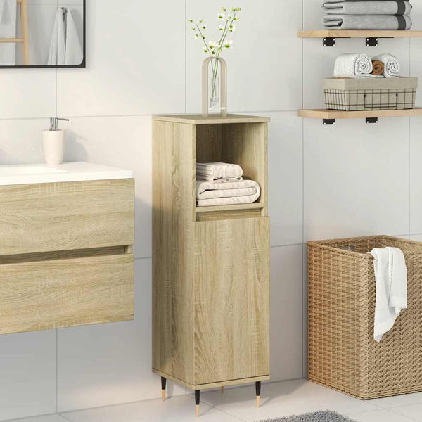 Badschrank Sonoma-Eiche 30x30x100 cm