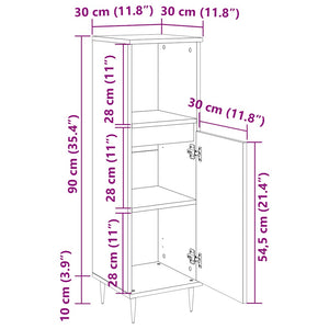 Badschrank Sonoma-Eiche 30x30x100 cm