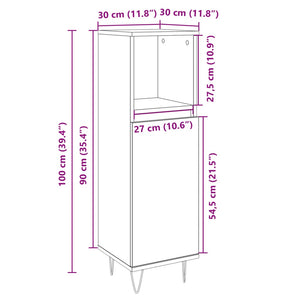 Badschrank Sonoma-Eiche 30x30x100 cm