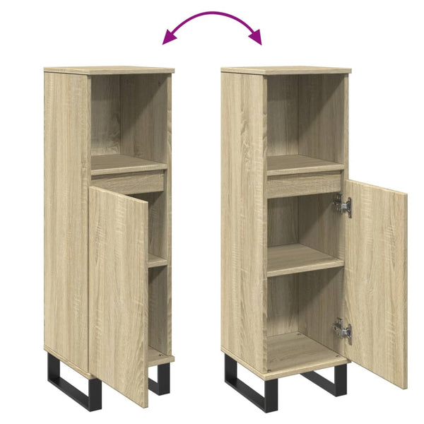 Badschrank Sonoma-Eiche 30x30x100 cm