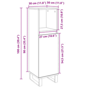 Badschrank Sonoma-Eiche 30x30x100 cm