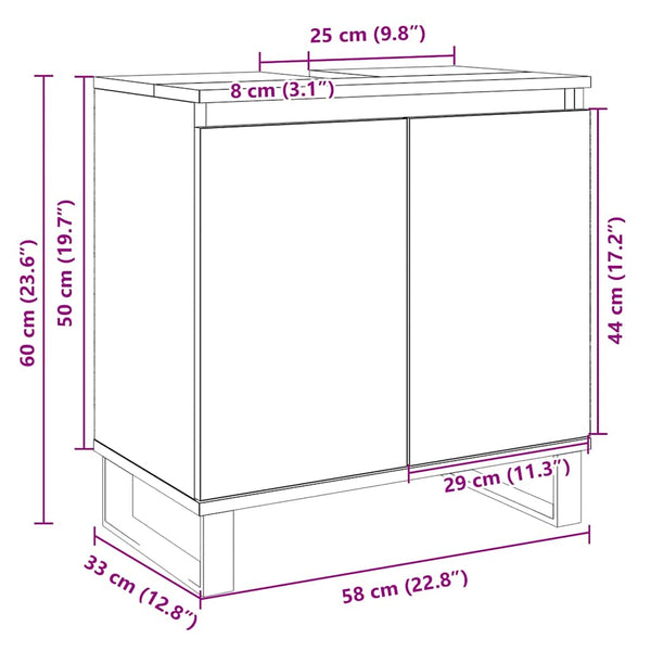 Badschrank Sonoma Eiche 58x60cm