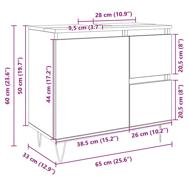 Badschrank Sonoma Eiche 65x60 cm