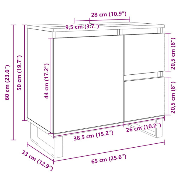 Badschrank Sonoma Eiche 65x60 cm