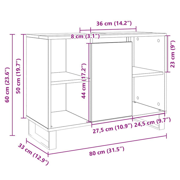Badschrank Sonoma Eiche 80x60 cm
