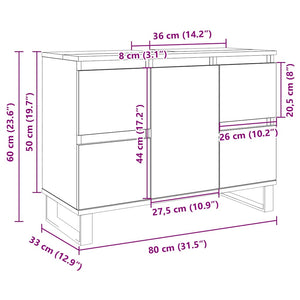 Badschrank Sonoma Eiche 80x60 cm