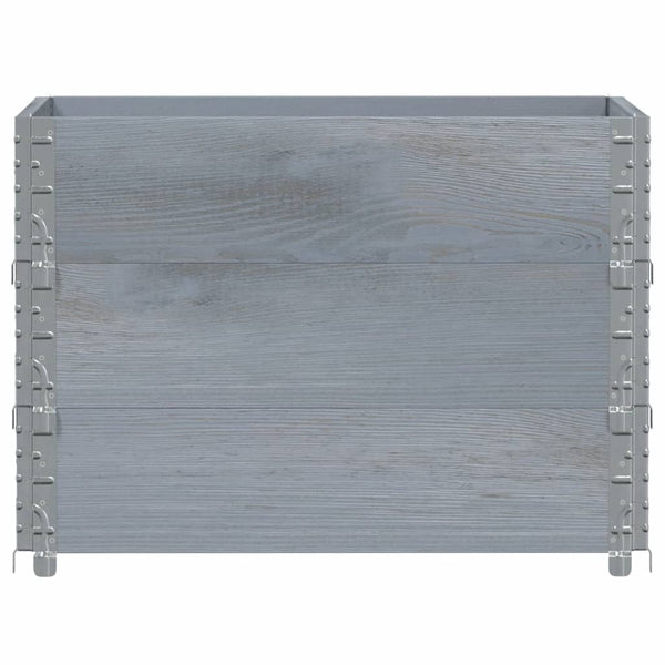 Palettenaufsatzrahmen 3er Set Grau 80x60cm Kiefer