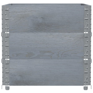 Palettenaufsatzrahmen 3er Set Grau 80x60cm Kiefer