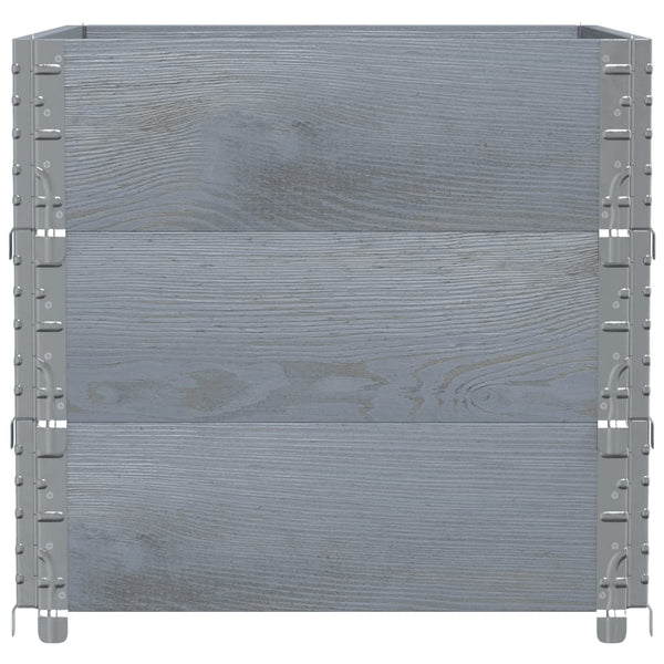 Palettenaufsatzrahmen 3er Set Grau 80x60cm Kiefer
