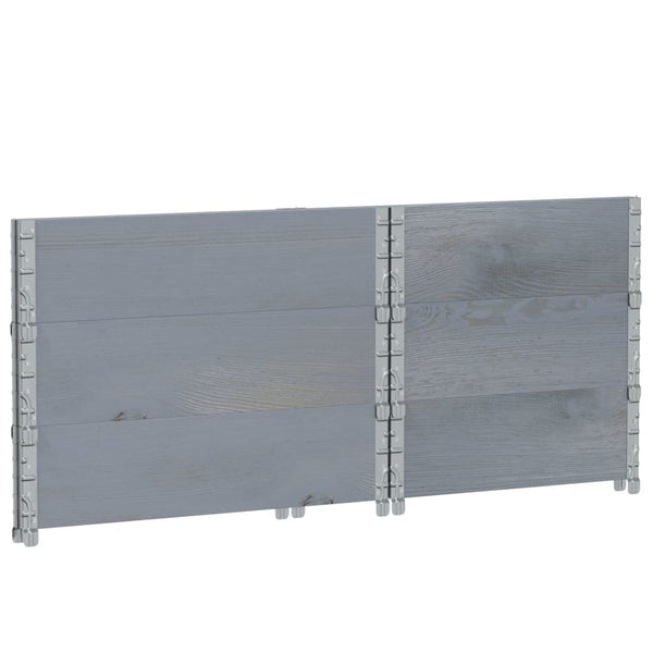 Palettenaufsatzrahmen 3er Set Grau 80x60cm Kiefer