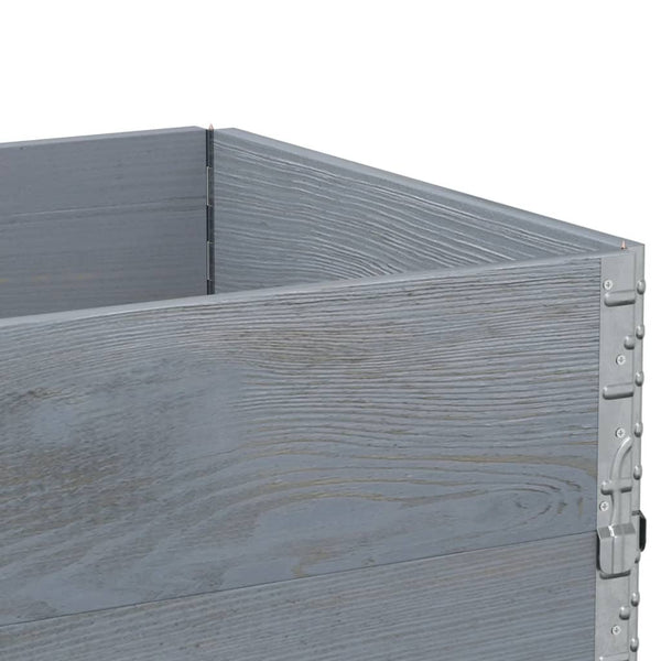 Palettenaufsatzrahmen 3er Set Grau 80x60cm Kiefer
