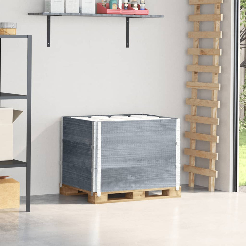 Palettenaufsatzrahmen 3er Set Grau 80x60cm Kiefer