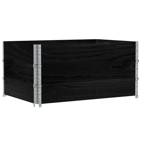 Palettenaufsatzrahmen 3er Set 120x180 Kiefer Schwarz